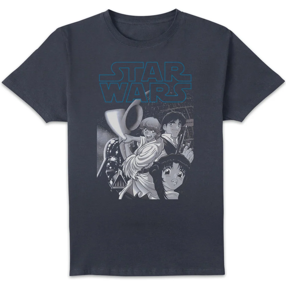 Star Wars Anime Poster Unisex T-Shirt - Navy - S Afbeelding 1