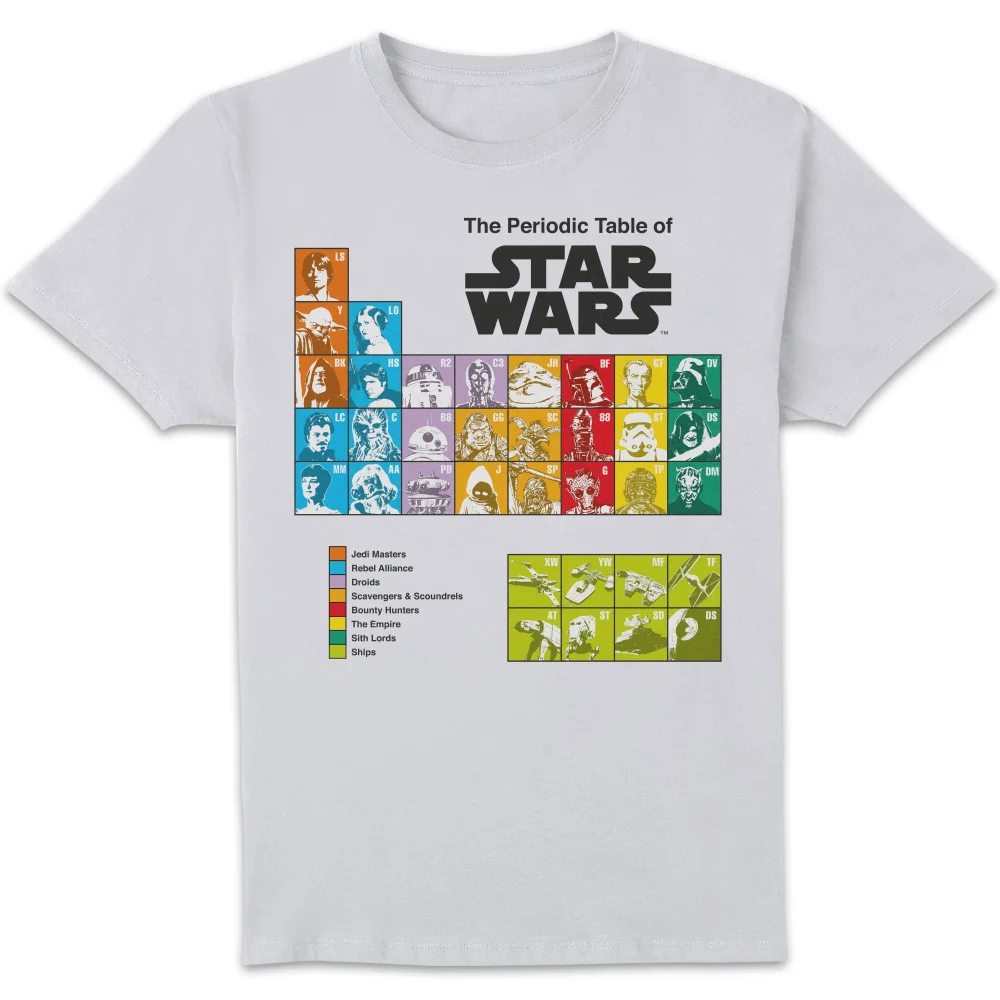 Star Wars Periodic Table Unisex T-Shirt - White - S Afbeelding 1