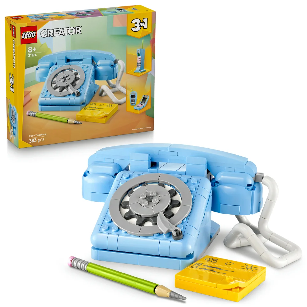LEGO Creator 3in1 Retro Telephone Building Toy Set 31174 Afbeelding 1
