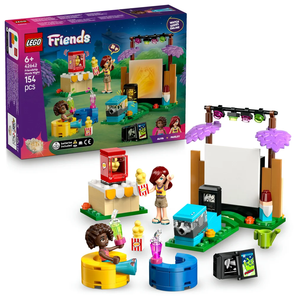 LEGO® Friends Friendship Movie Night Pretend-Play Toy Building Kit 42642 Afbeelding 1