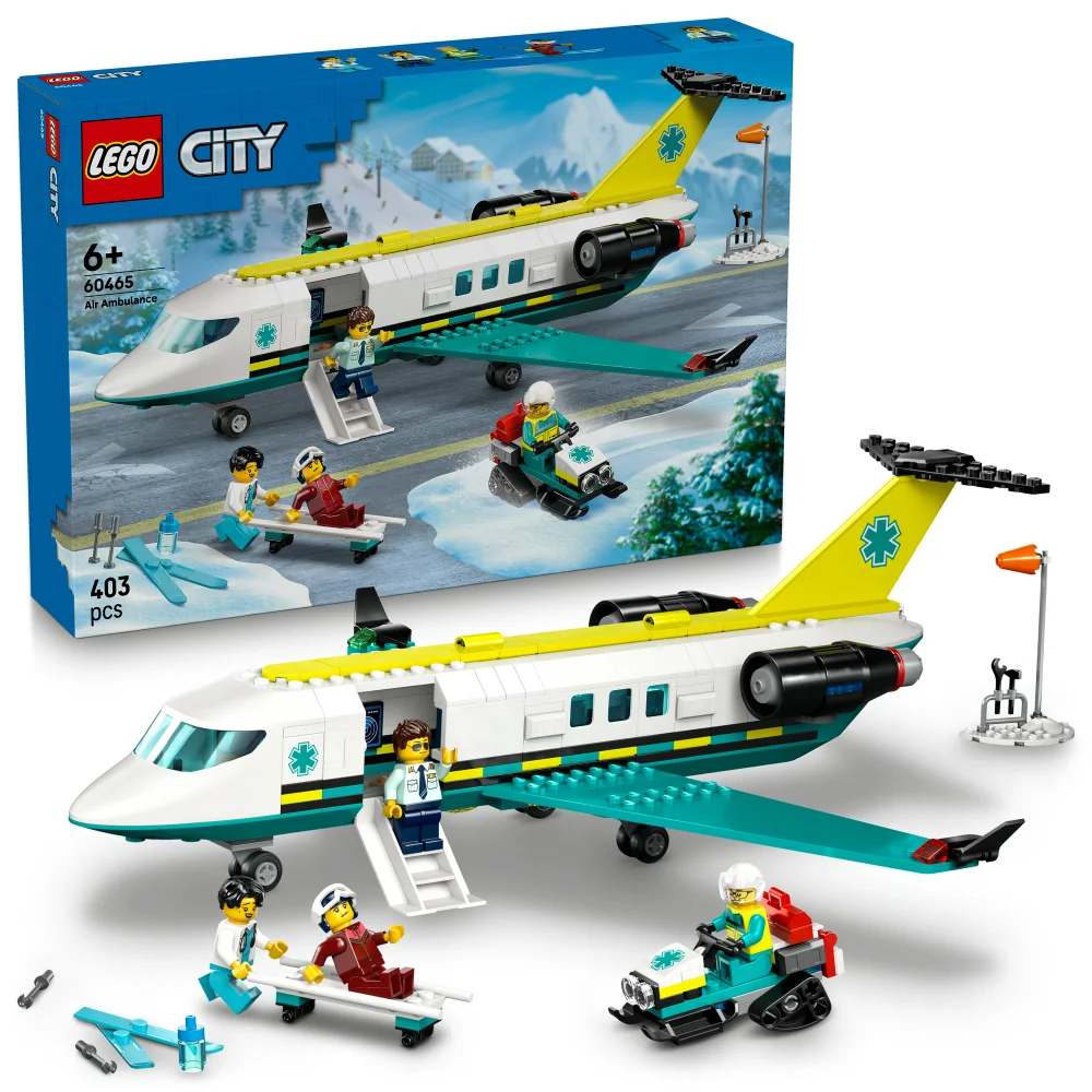 LEGO City Emergency Air Ambulance Airplane Toy Playset 60465 Afbeelding 1