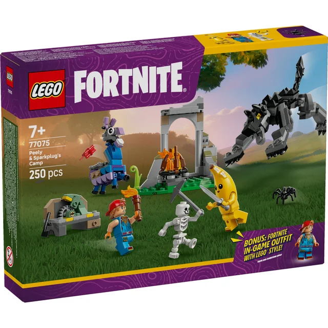 LEGO® Fortnite® Peely & Sparkplug’s Camp Video Game Building Set 77075