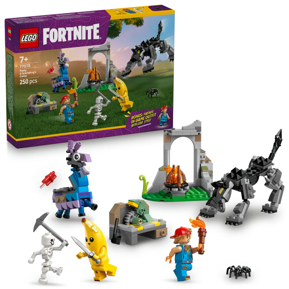 LEGO® Fortnite® Peely & Sparkplug’s Camp Video Game Building Set 77075 Afbeelding 1