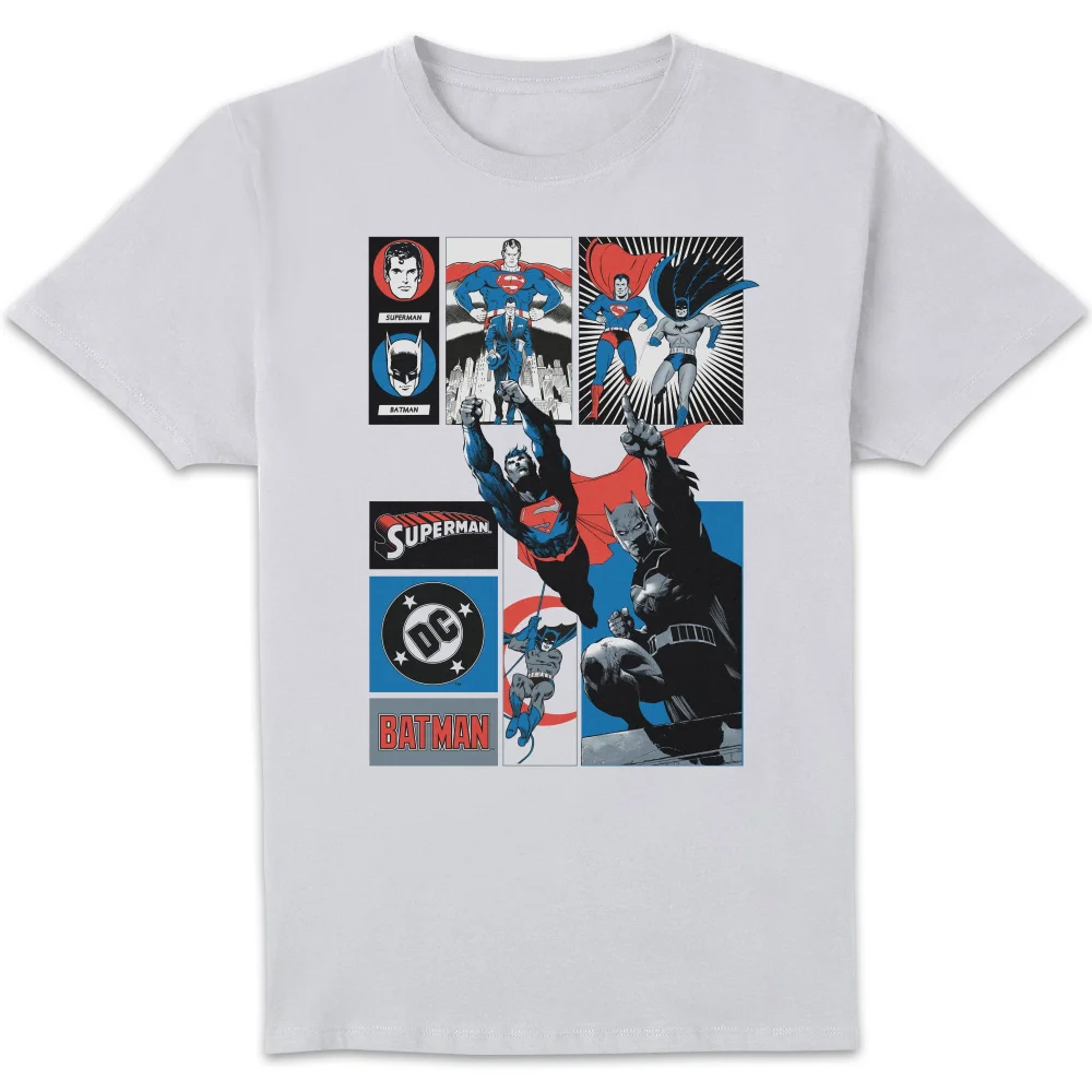 DC Comics Justice League Batman And Superman Team Up Unisex T-Shirt - White - 3XL Afbeelding 1