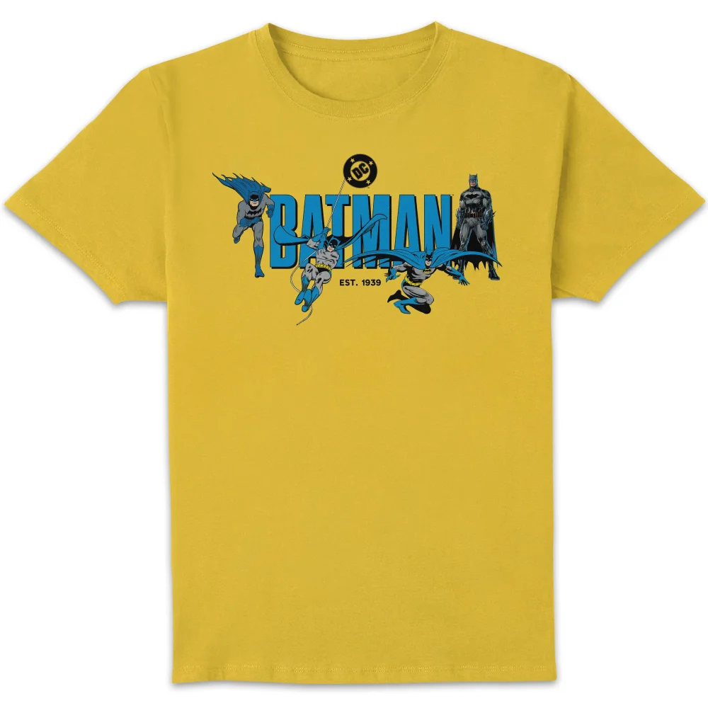 DC Comics Justice League Batman Through The Ages Unisex T-Shirt - Yellow - S Afbeelding 1