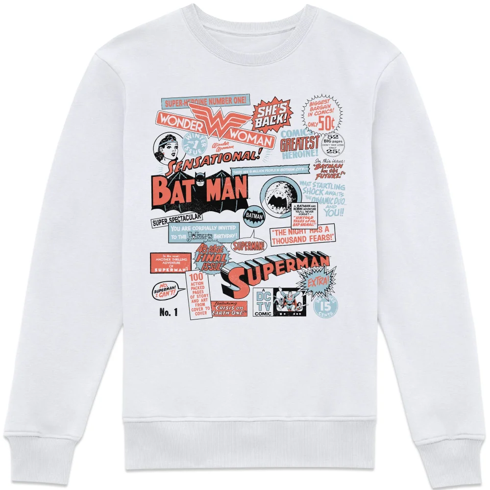 DC Comics Justice League Retro Sweatshirt - White - XS Afbeelding 1