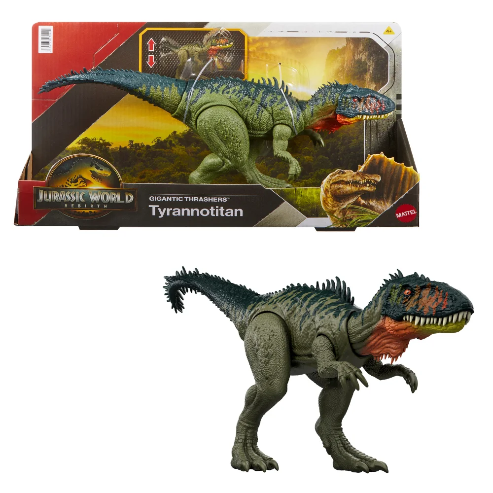 Jurassic World Saga Gigantic Thrashers: Tyrannotitan Dinosaur Figure Afbeelding 1