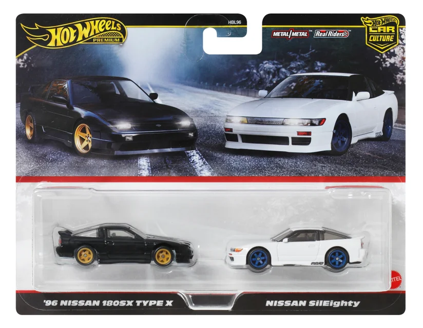Hot Wheels Premium 2-Pack 2025 Mix 1 Nissan Sileighty & 96 Nissan 180SX Type X