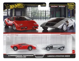 Hot Wheels Premium 2-Pack 2025 Mix 2 Lancia Stratos Zero & Lamborghini Countach LP5000 QV - undefined undefined