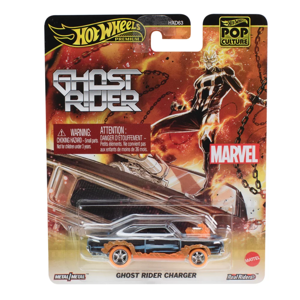 Hot Wheels Premium Pop Culture Marvel Ghost Rider Charger Afbeelding 1