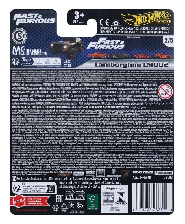 Hot Wheels Premium Fast & Furious Mix 3 Lamborghini LM002