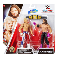 WWE Main Event Showdown 2-Pack Series 22 Cody Rhodes & AJ Styles Action Figures (6") - undefined undefined