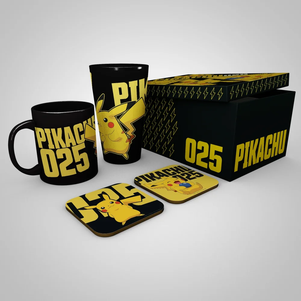 Pokémon Glow in the Dark Mug, 400ml Glass & 2 Coasters Collectable Gift Box Afbeelding 1
