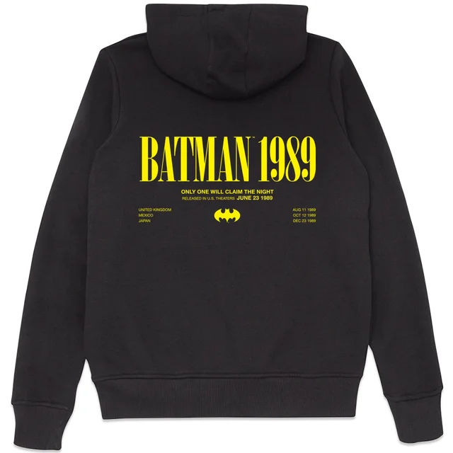 DC Comics Batman 1989 Embroidered Hoodie - Black