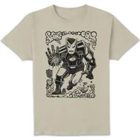 Marvel Ironman Line Art Unisex T-Shirt - Cream - undefined undefined