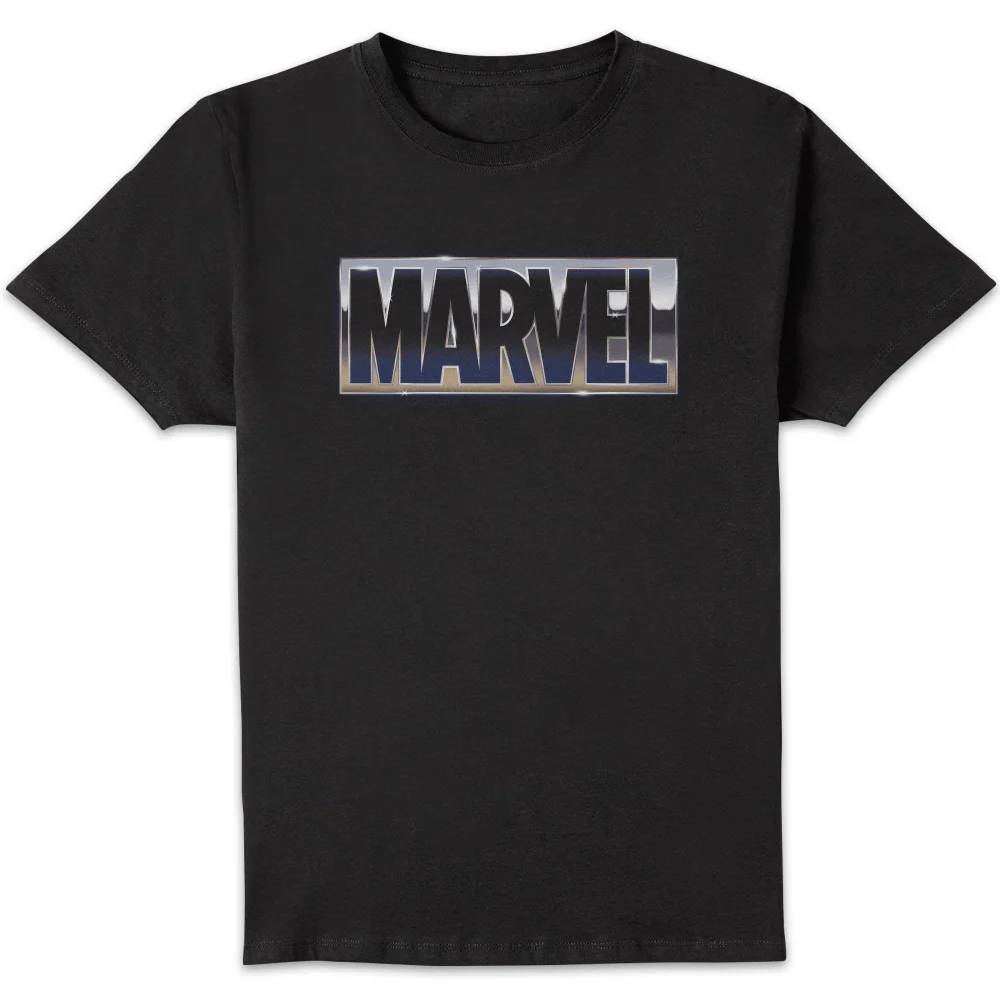 Marvel Metallic Logo Unisex T-Shirt - Black - S Afbeelding 1