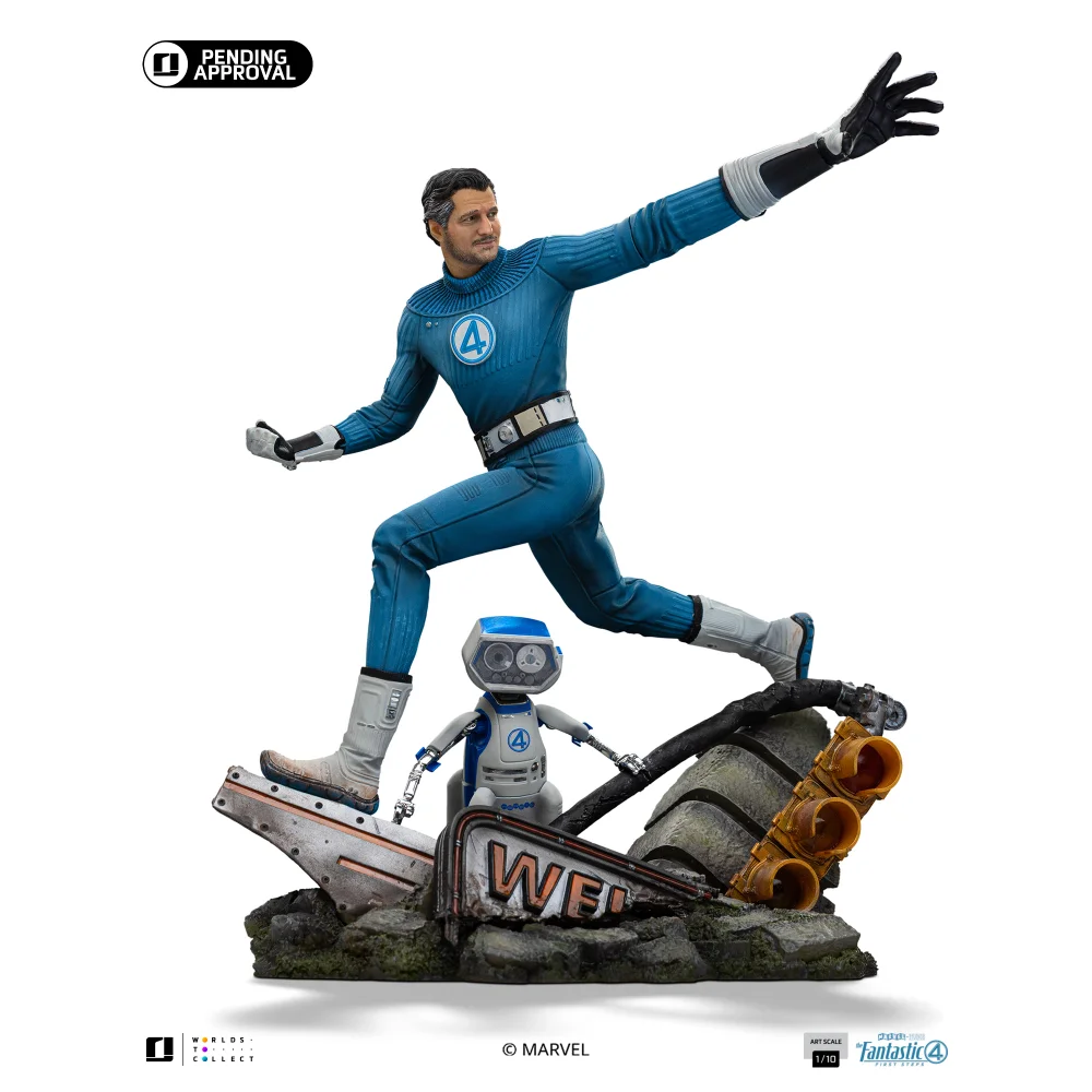 Iron Studios Fantastic Four Mr. Fantastic and H.E.R.B.I.E Art Scale 1/10 Statue Afbeelding 1