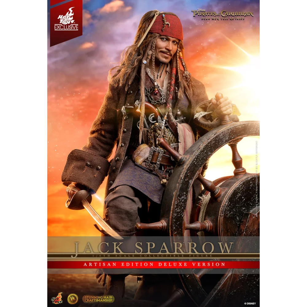 Hot Toys Pirates of the Caribbean Jack Sparrow (Artisan Edition Deluxe Version) 1/6th Scale Figure (30cm) Afbeelding 1