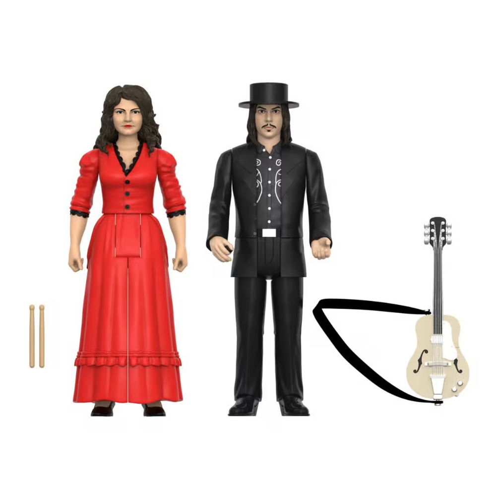 Super7 White Stripes ReAction Wave 1 The White Stripes 2-Pack (Get Behind Me Satan) Figures Afbeelding 1