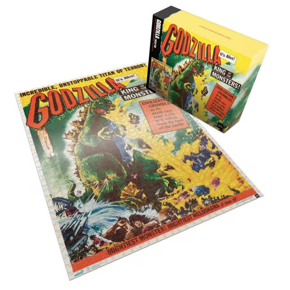 Super7 1000pc Godzilla King of the Monsters Puzzle (U.S. release one sheet poster) Afbeelding 1