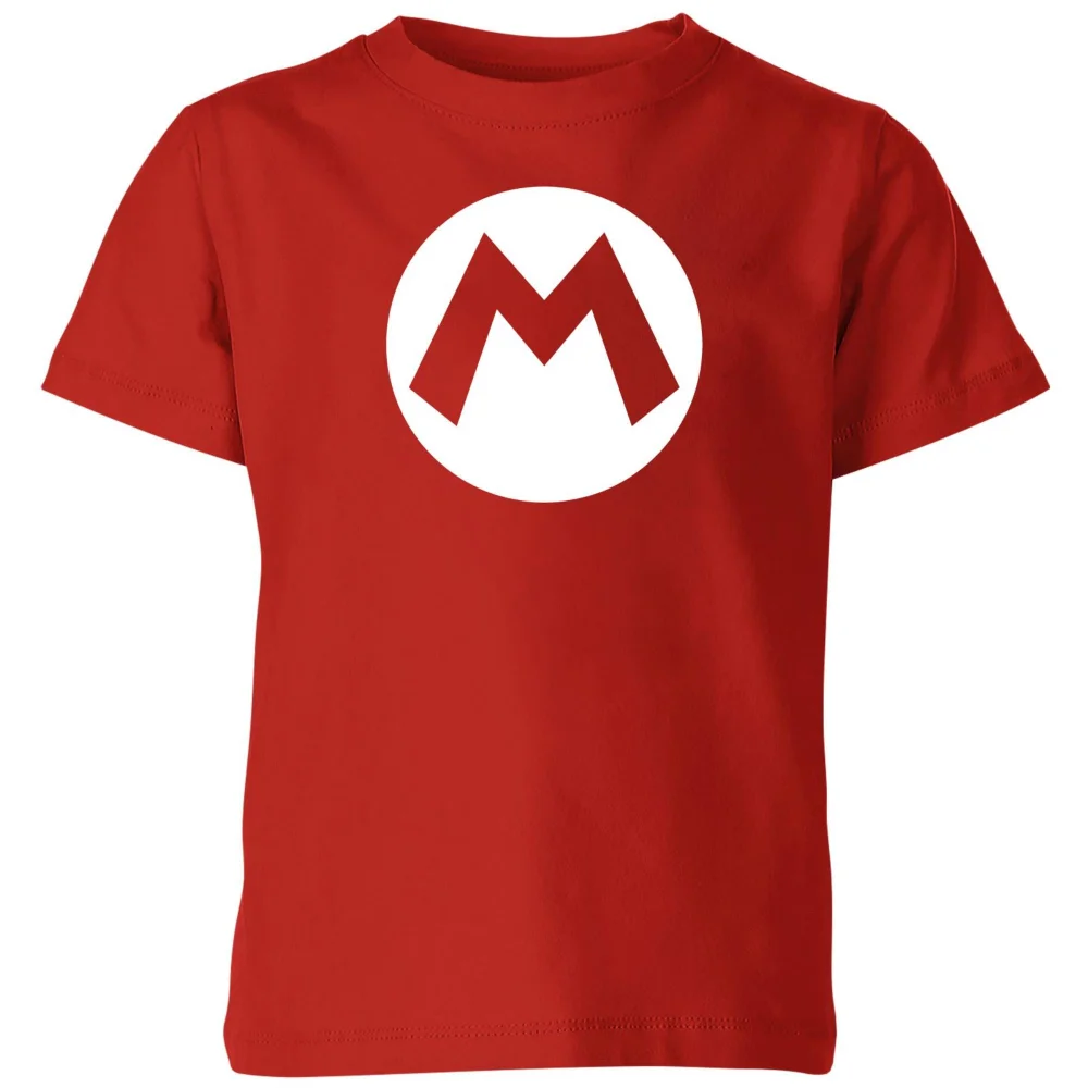 Nintendo Super Mario Badge Kids' T-Shirt - Red - 98/104 (3-4 jaar) Afbeelding 1