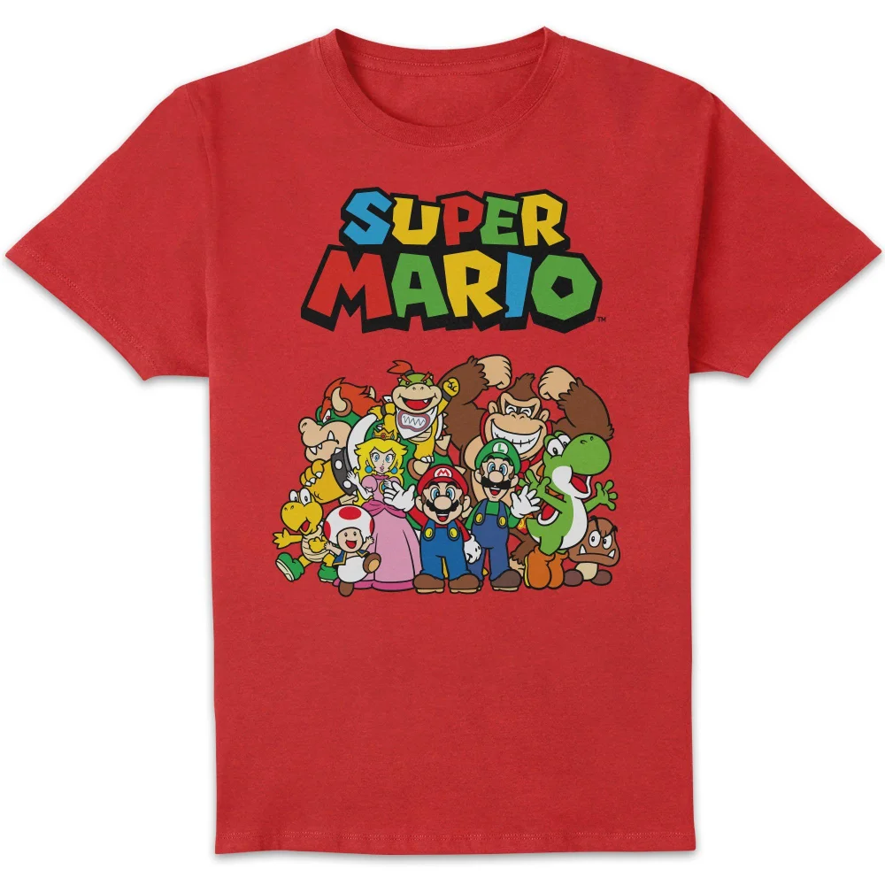 Nintendo Super Mario Squad Unisex T-Shirt - Red - S Afbeelding 1