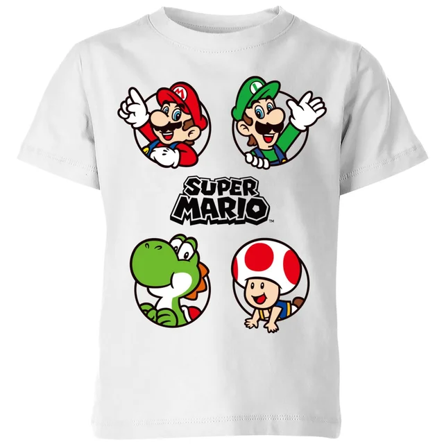 Nintendo Super Mario Circles Kids' T-Shirt - White
