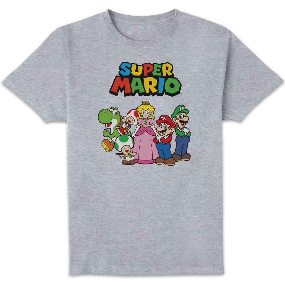 Nintendo Super Mario Vintage Group Unisex T-Shirt - Grey - S Afbeelding 1