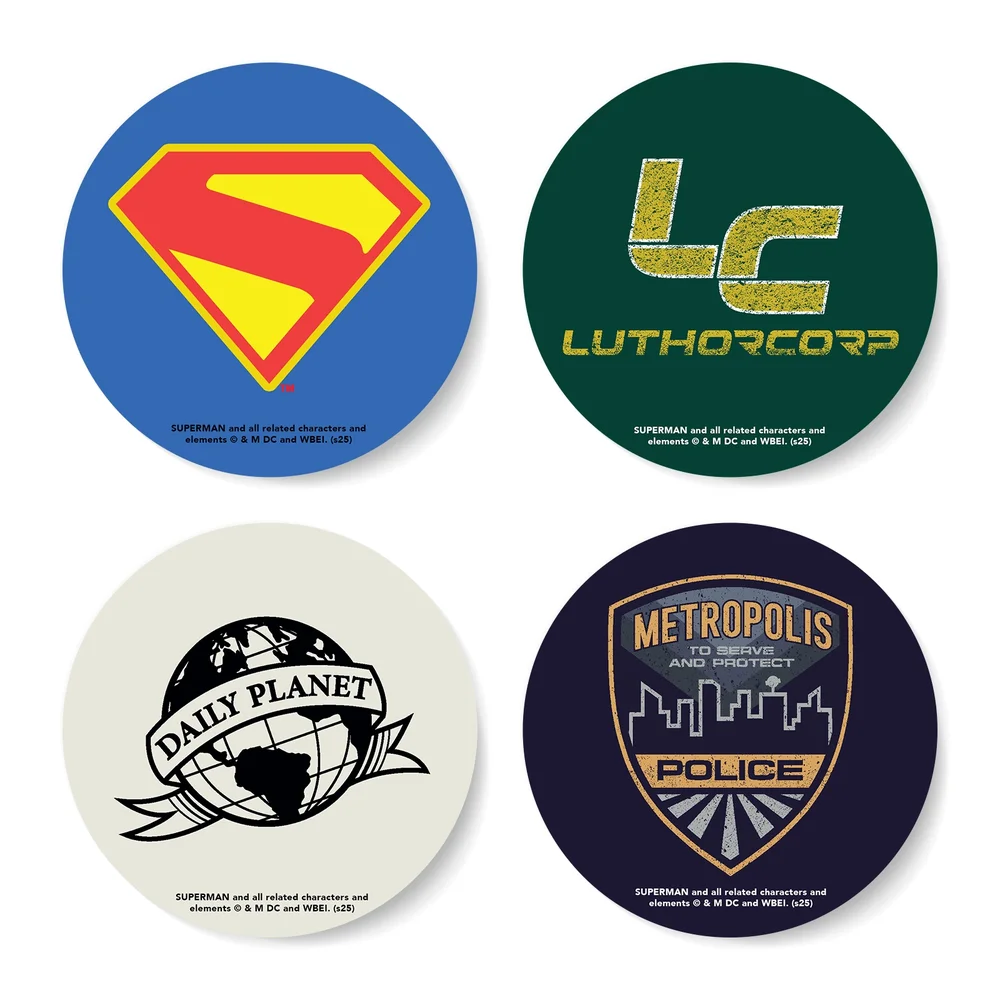 DC Comics Superman Logo Round Coaster Set Afbeelding 1