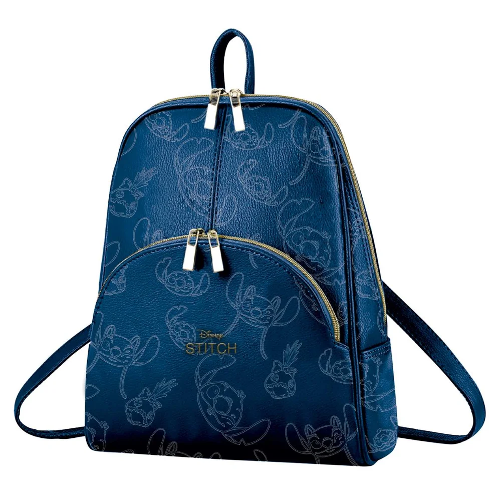 Disney Stitch Pattern Faux Leather Casual Fashion Backpack Afbeelding 1