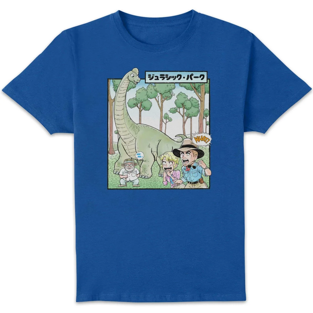 Jurassic Park Anime First Sight Anime Unisex T-Shirt - Blue - L Afbeelding 1