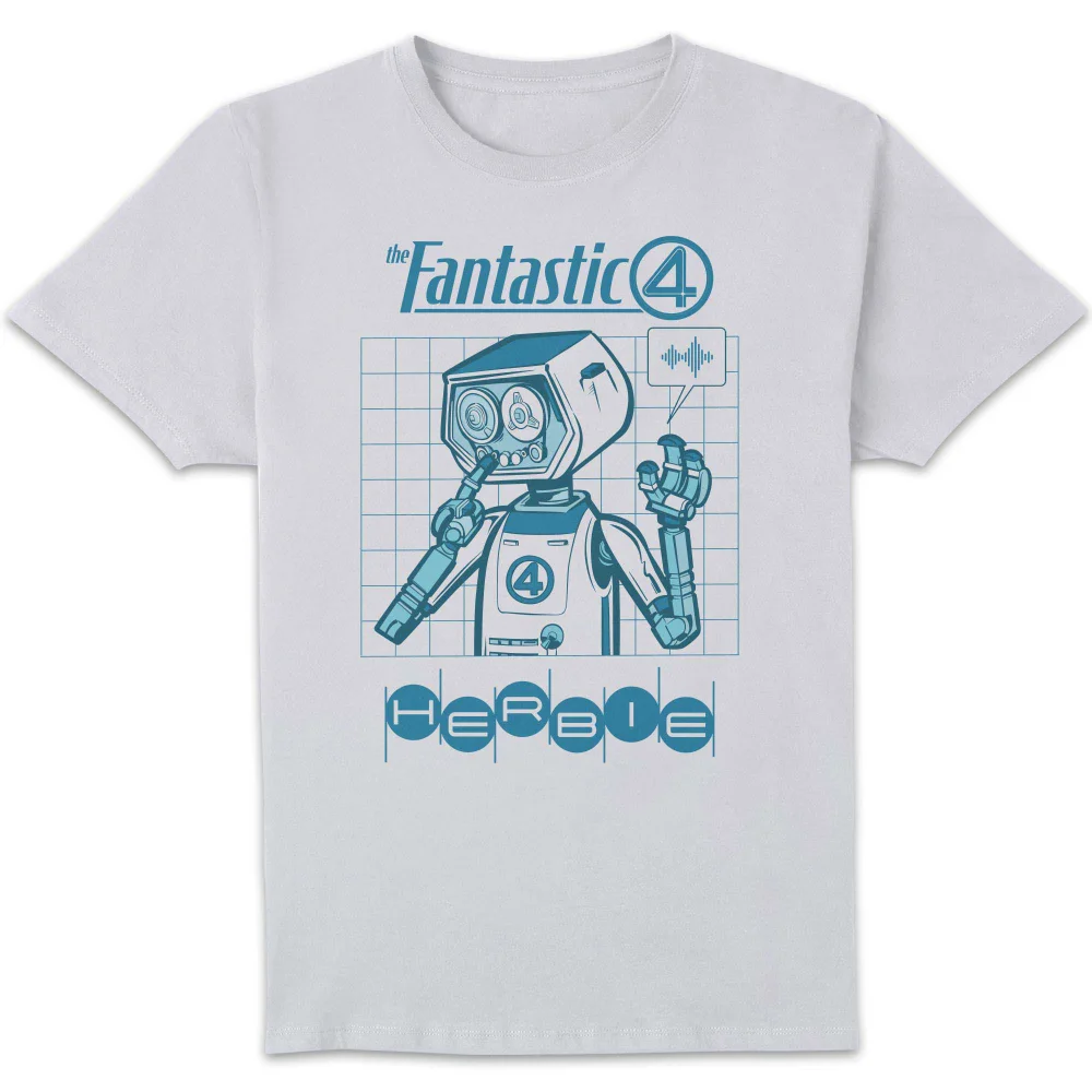 Marvel Fantastic Four H E R B I E Unisex T-Shirt - White - S Afbeelding 1