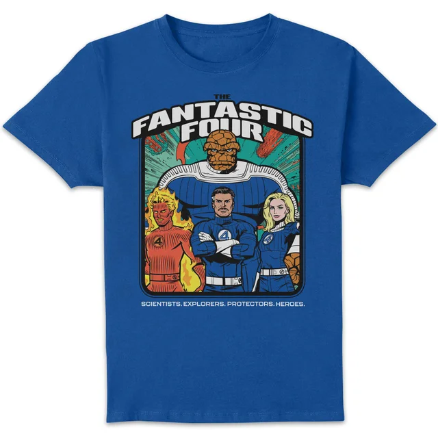 Marvel Fantastic Four Framed Group Image Unisex T-Shirt - Blue