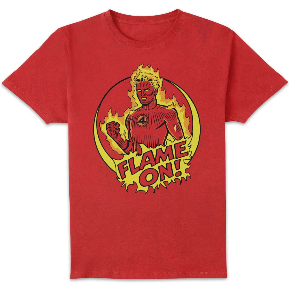 Marvel Fantastic Four Flame On Unisex T-Shirt - Red - S Afbeelding 1