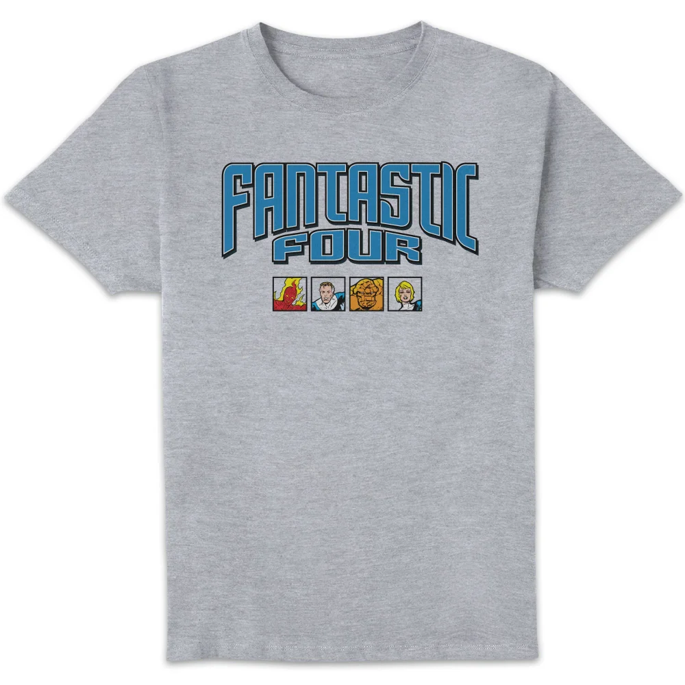 Marvel Fantastic Four Group Squares Unisex T-Shirt - Grey - S Afbeelding 1