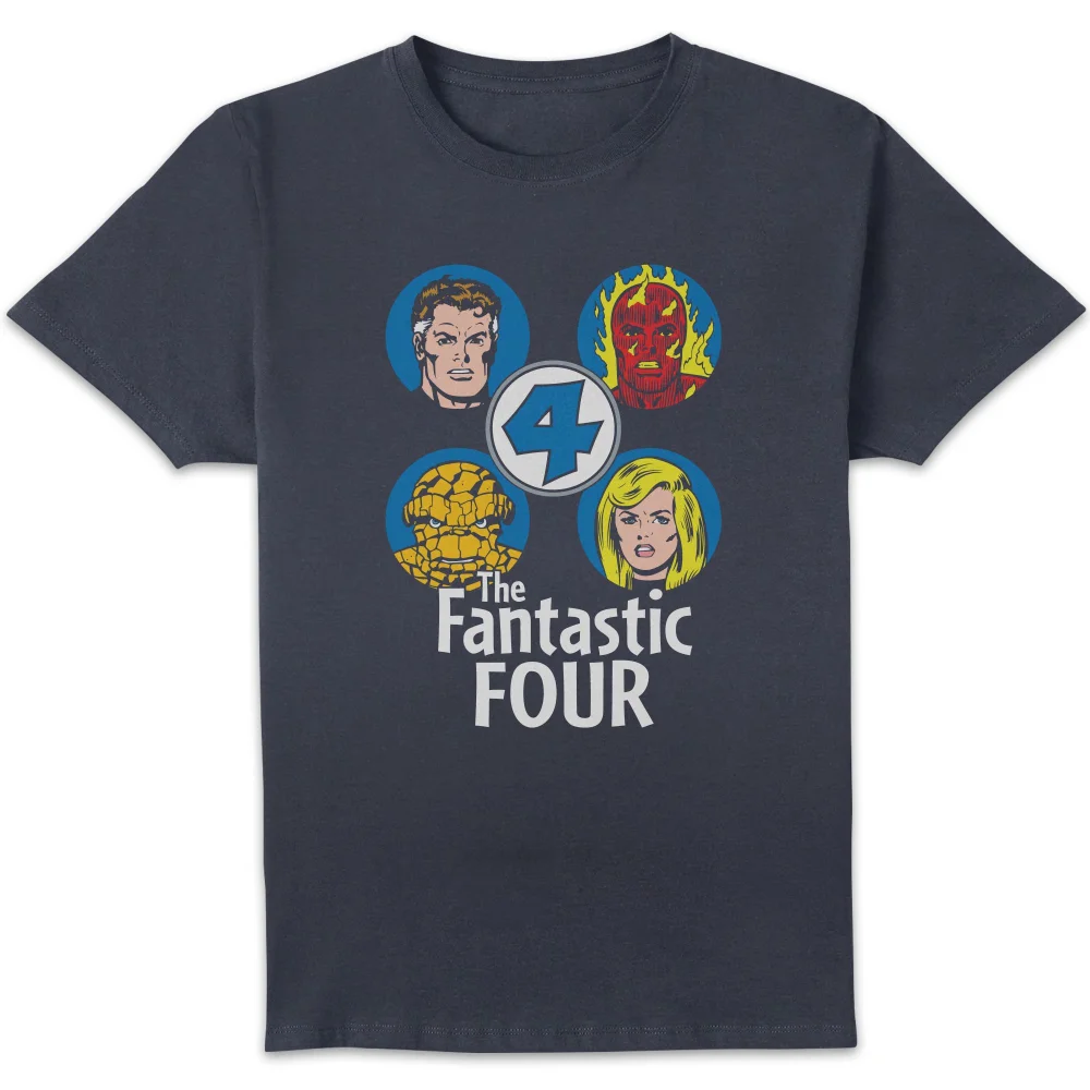 Marvel Fantastic Four Team Headshots Unisex T-Shirt - Navy - S Afbeelding 1