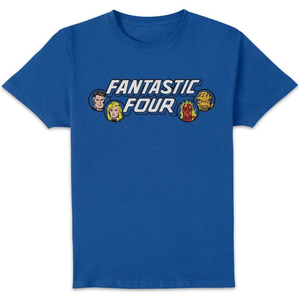 Marvel Fantastic Four 70s Logo Unisex T-Shirt - Blue - S Afbeelding 1