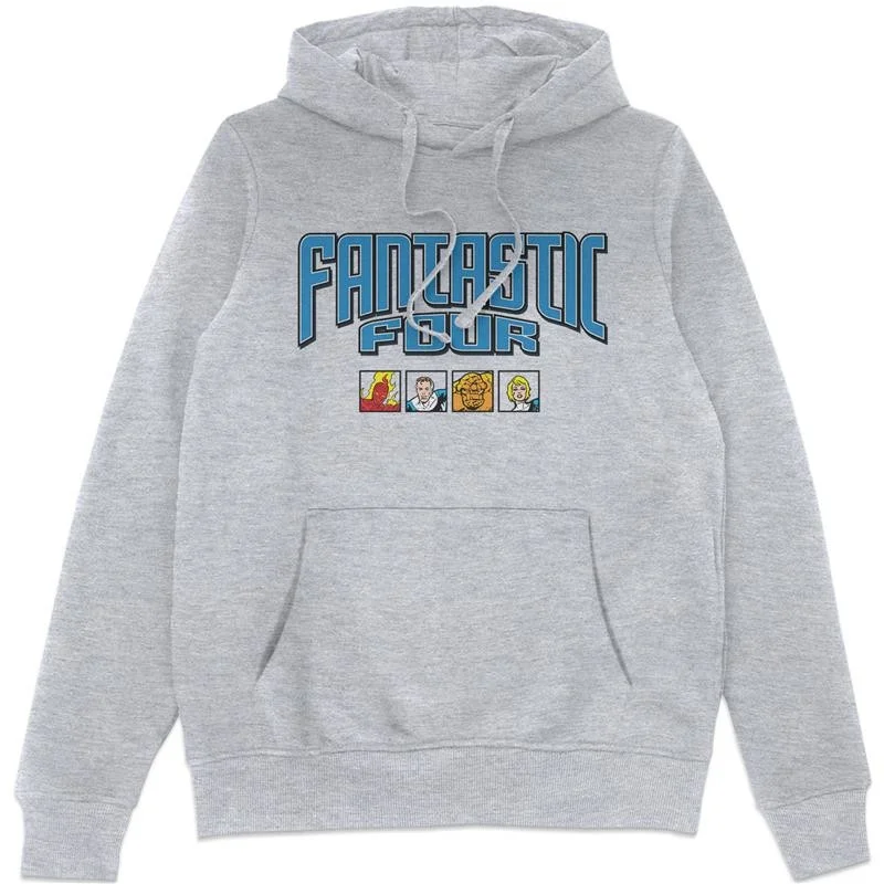 Marvel Fantastic Four Group Squares Hoodie - Grey - S Afbeelding 1