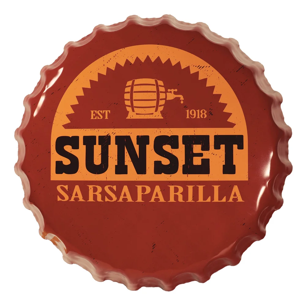 Fallout Sunset Sarsaparilla Bottle Cap Tin Sign Afbeelding 1