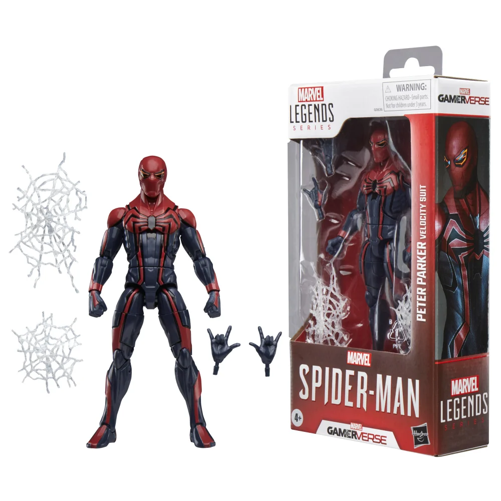 Hasbro Marvel Legends Series Gamerverse Velocity Suit Peter Parker, Spider-Man 6" Action Figure Afbeelding 1