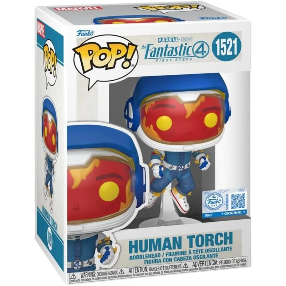 Funko Pop! Marvel Figure Funko POP Fantastic Four People Torch Astronaut Afbeelding 1