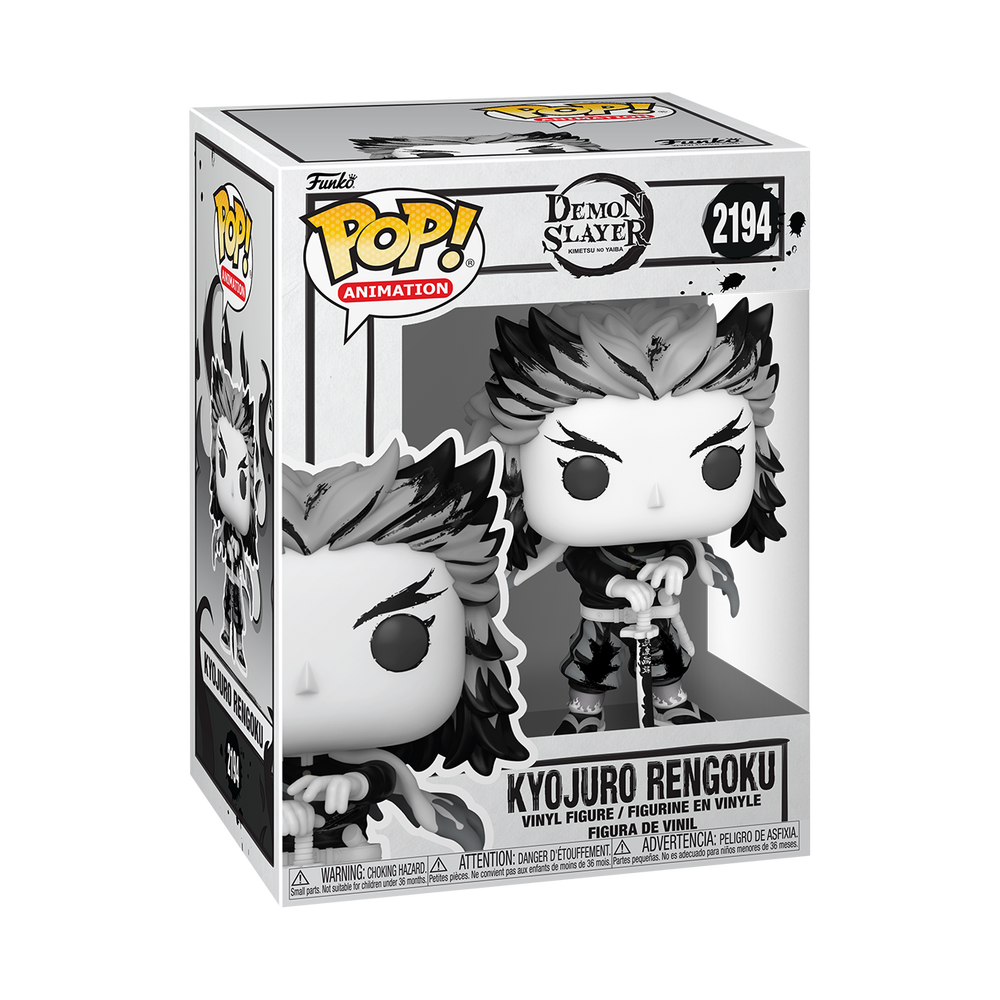 POP! Animation: Demon Slayer – Rengoku (Sumi-Ink) Funko POP! Vinyl Afbeelding 1