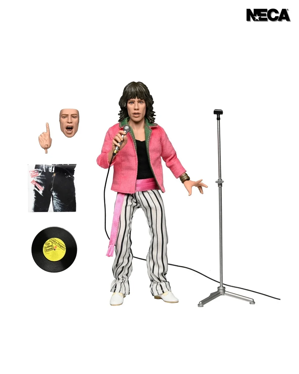 NECA - ROLLING STONES MICK JAGGER (1975) 8 INCH CLOTHED ACTION FIGURE Afbeelding 1