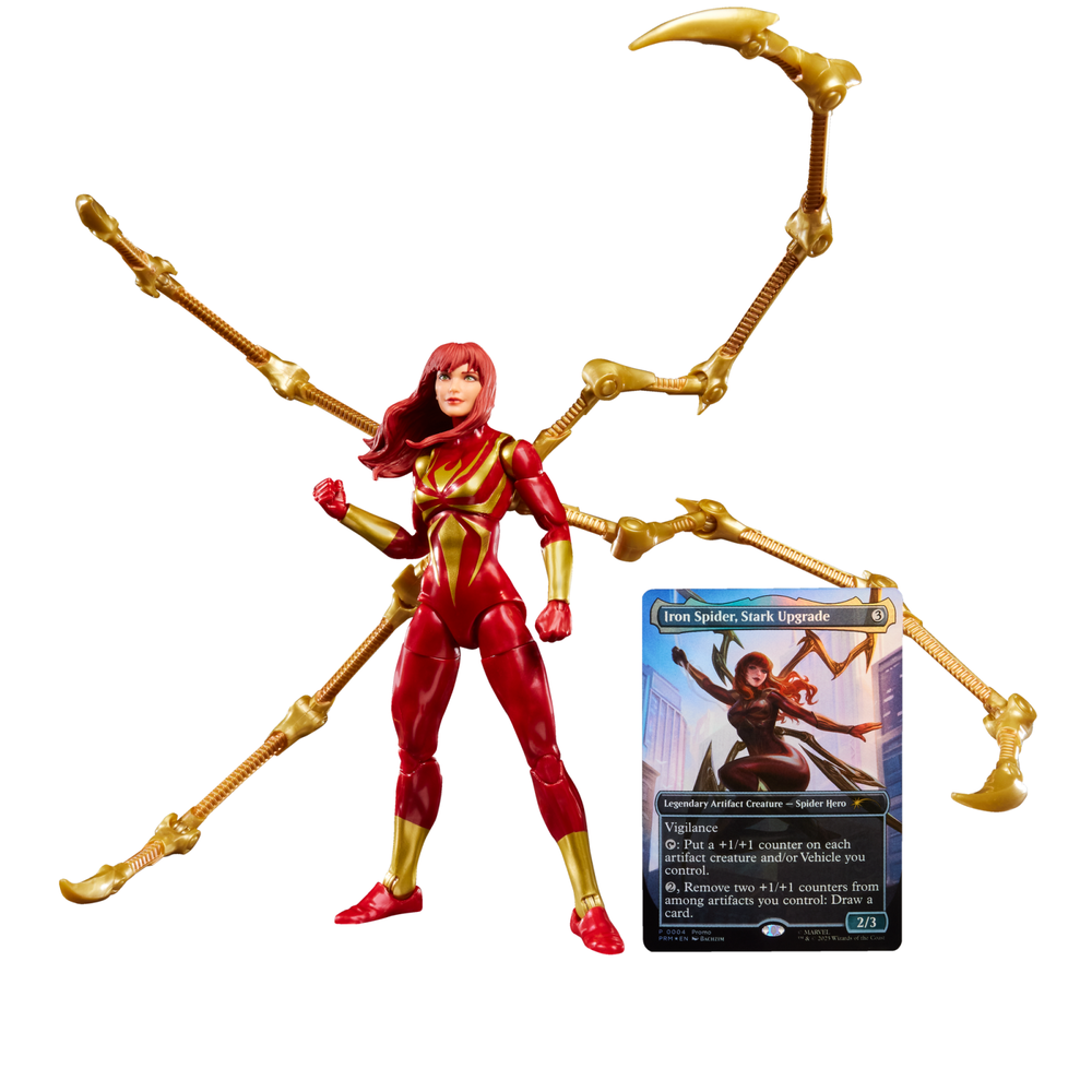 Hasbro Marvel Legends Spider-Man x Magic: The Gathering Mary Jane Iron Spider 6" Action Figure & Trading Card Afbeelding 1