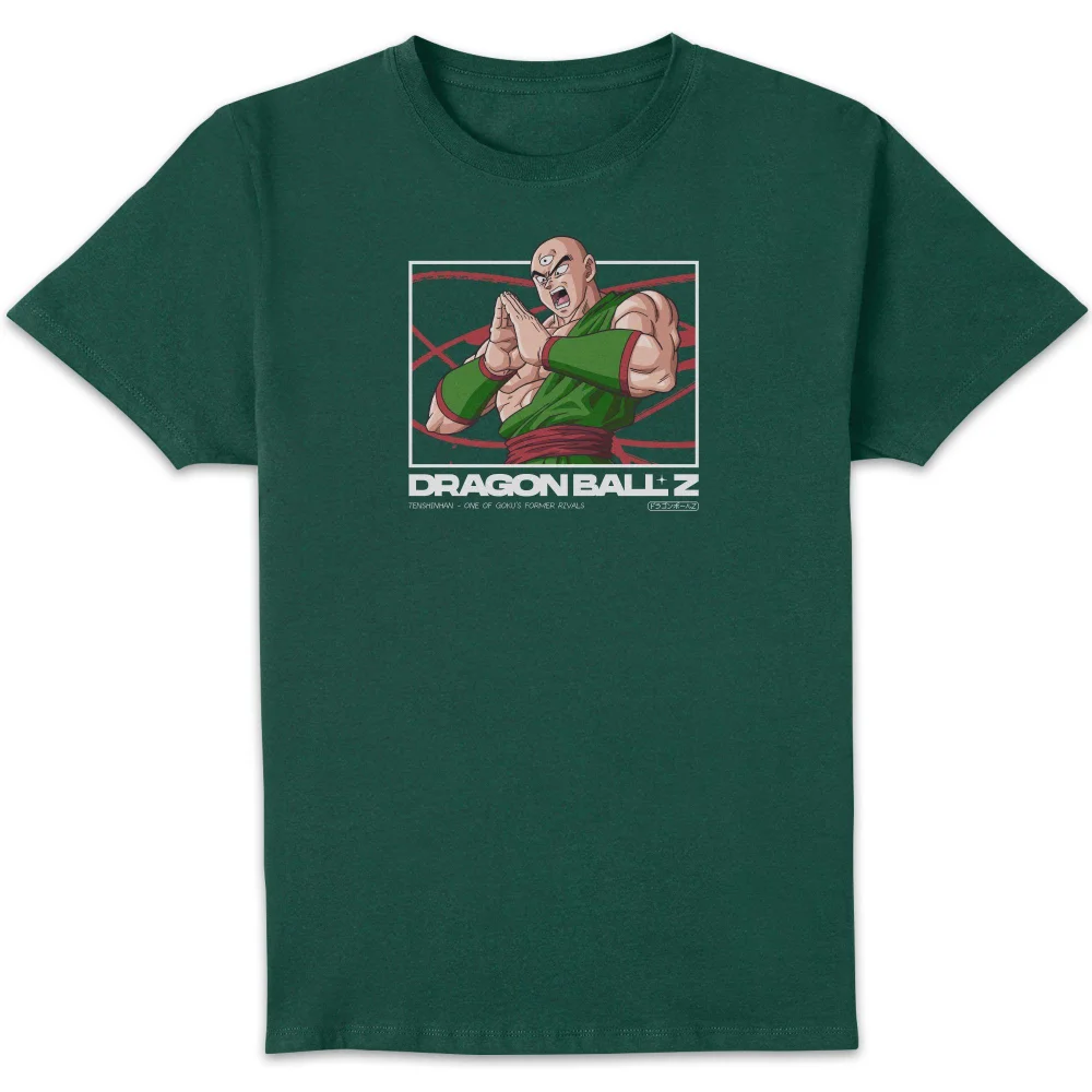Dragon Ball Z Tenshinhan Profile Unisex T-Shirt - Green - S Afbeelding 1
