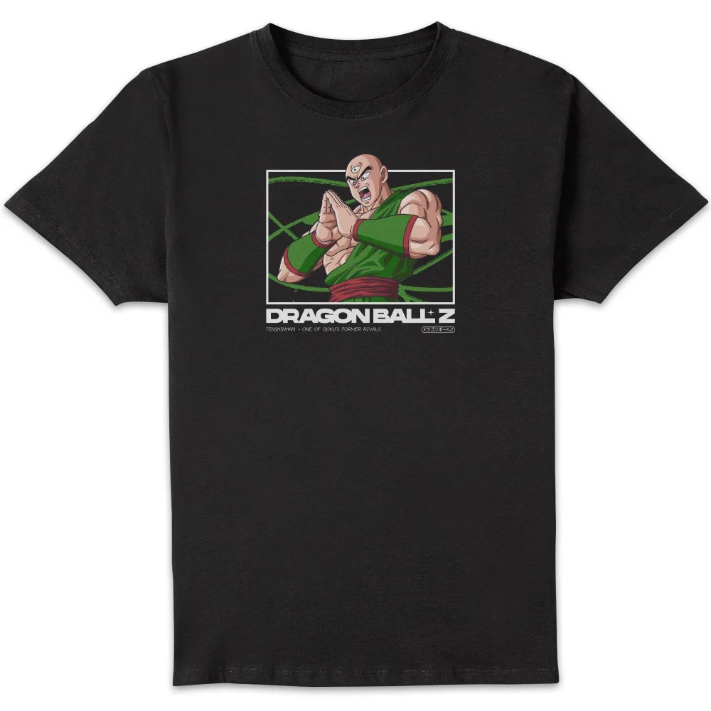 Dragon Ball Z Tenshinhan Profile Unisex T-Shirt - Black - S Afbeelding 1