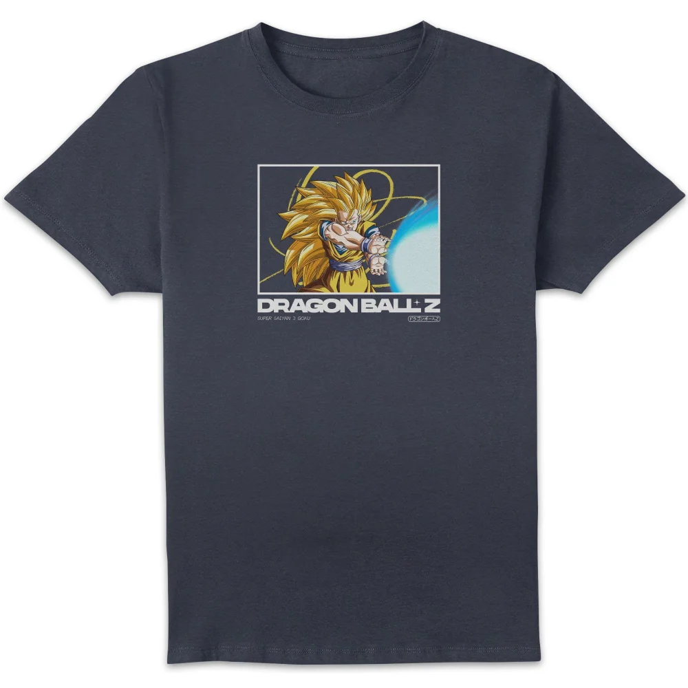 Dragon Ball Z Super Saiyan 3 Goku Profile Unisex T-Shirt - Navy - S Afbeelding 1