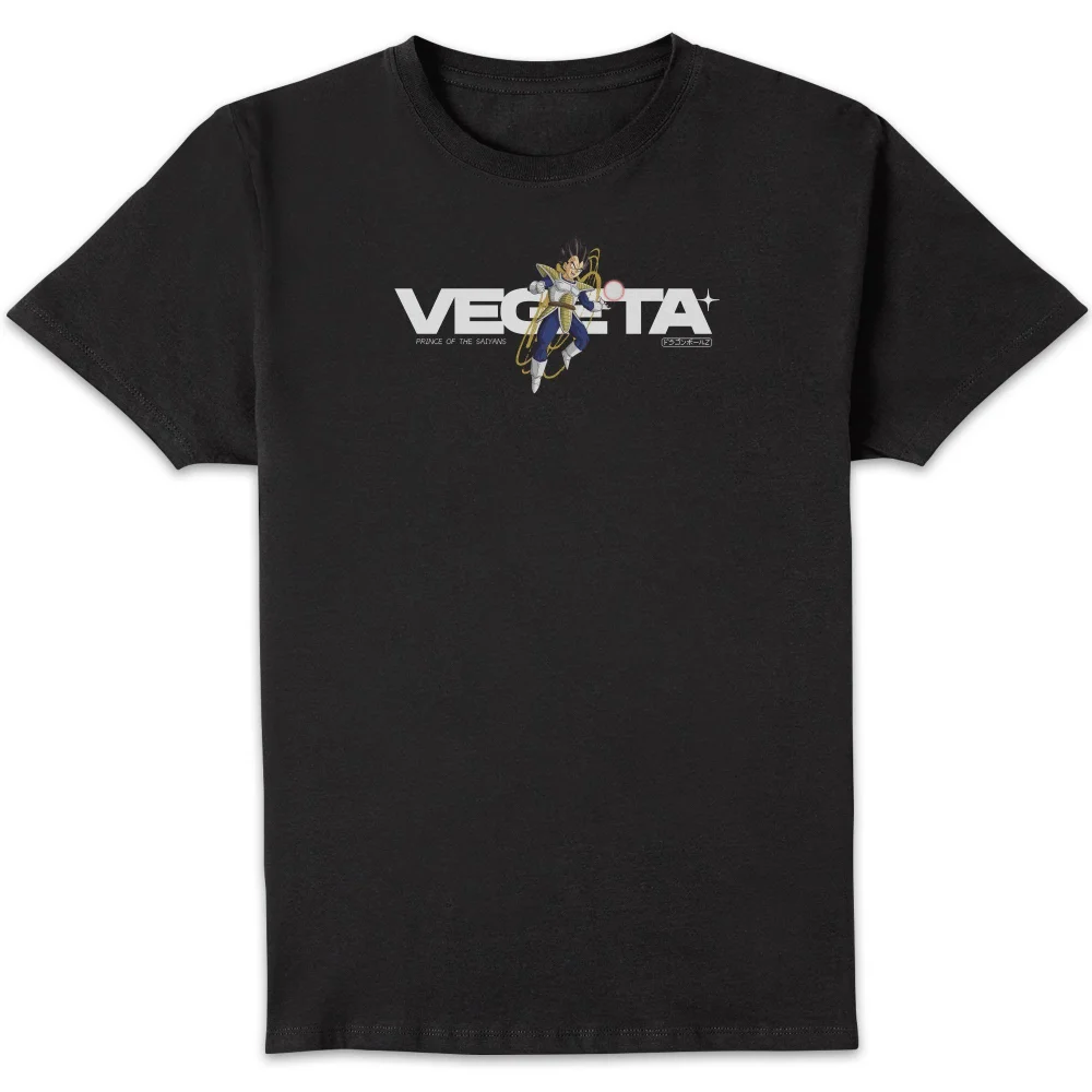 Dragon Ball Z Vegeta Style Unisex T-Shirt - Black - S Afbeelding 1