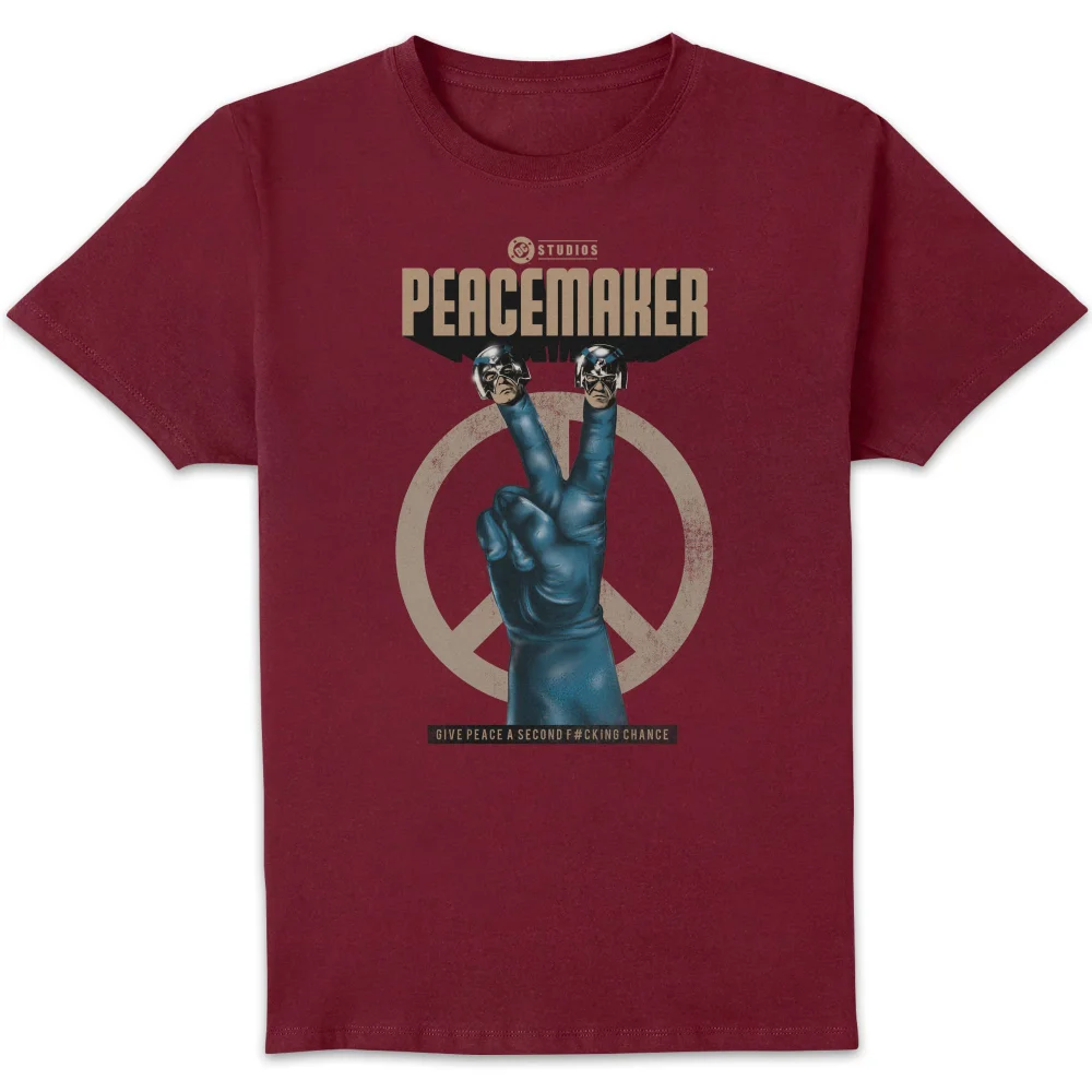 DC Comics Peacemaker 2 Fingers Unisex T-Shirt - Burgundy - S Afbeelding 1