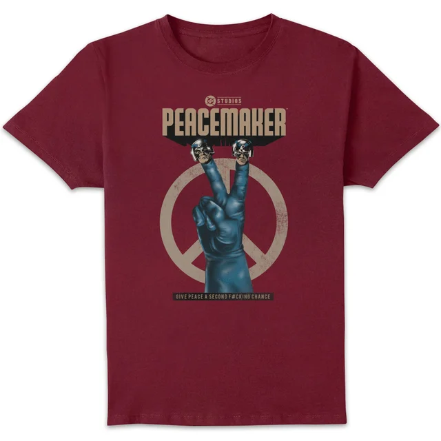 DC Comics Peacemaker 2 Fingers Unisex T-Shirt - Burgundy